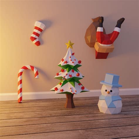 3D Papercraft Christmas Templates | Christmas paper crafts, Paper ...