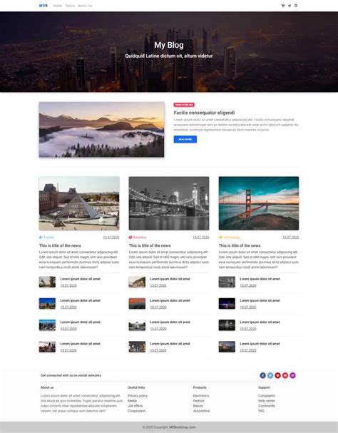 Premium Bootstrap & Material Design Blog Templates