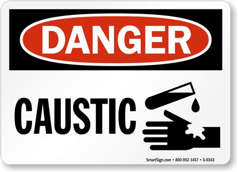 Caustic, Chemical Hazard Sign | Ships Fast & Free, SKU: S-0343 ...