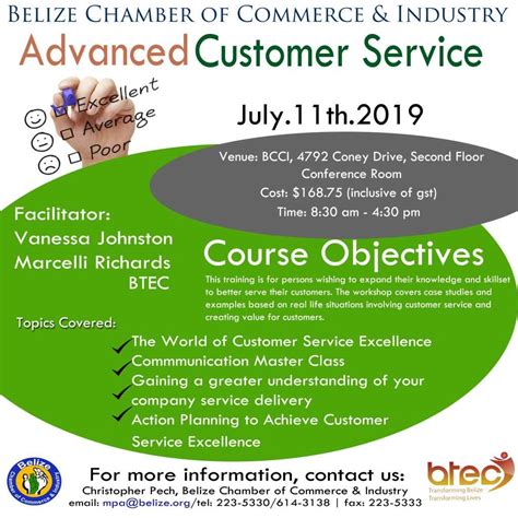 Advance Customer Service - Belize Chamber of Commerce and Industry