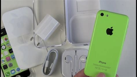 Green iPhone 5c unboxing and hands on - YouTube