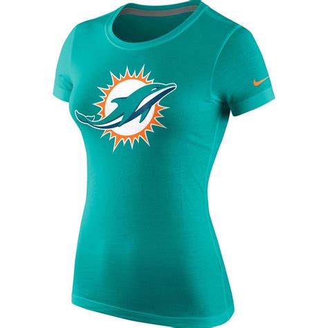 Nike Miami Dolphins Women's Logo Cotton Crew T-Shirt - Aqua | Miami ...