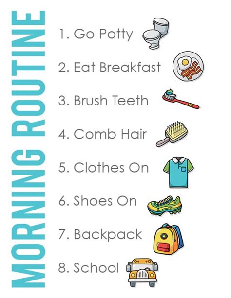 Kid Friendly: Back to School Morning Routine Chart - See Vanessa Craft