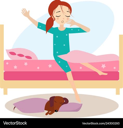 Waking up daily routine activities of women Vector Image