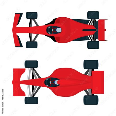 Formula 1 racing cars top view. Super sport cars vector illustrations ...