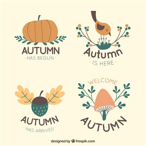 Free Vector | Autumn logo collection