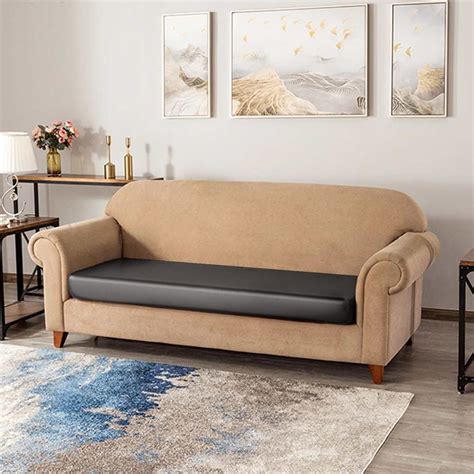 Sofa Seat Cushion Cover, Faux Leather Stretchy Chair Loveseat Couch ...