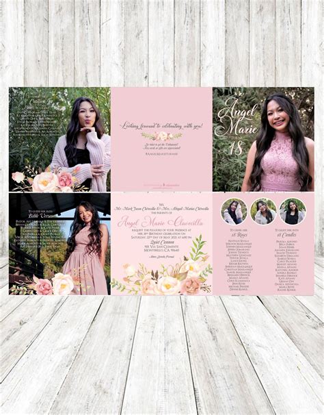 Angel's 18th Birthday Debut Rose Gold Floral Themed Invitation, USA ...