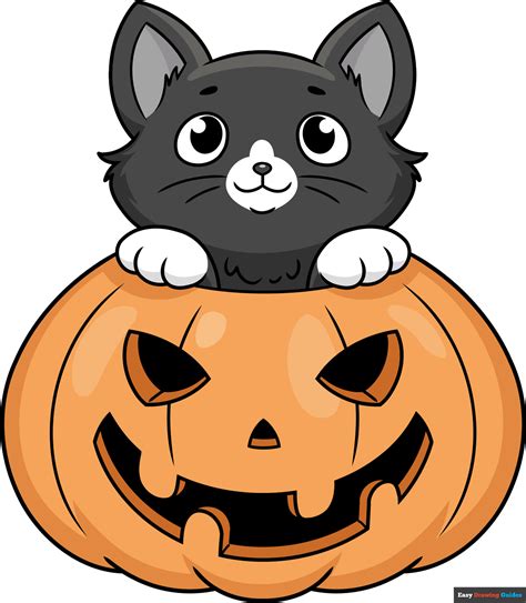 How to Draw a Halloween Cat - Really Easy Drawing Tutorial