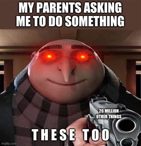 Gru Holding Gun Meme Template