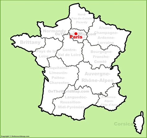 Paris location on the France map - Ontheworldmap.com