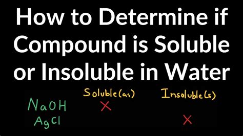 How to Determine if Ionic Compound is Soluble or Insoluble in Water ...