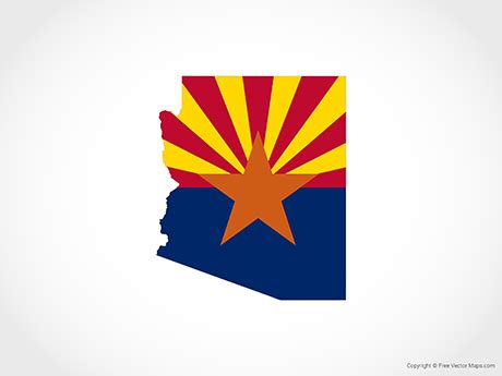 Printable Vector Map of Arizona - Flag | Free Vector Maps