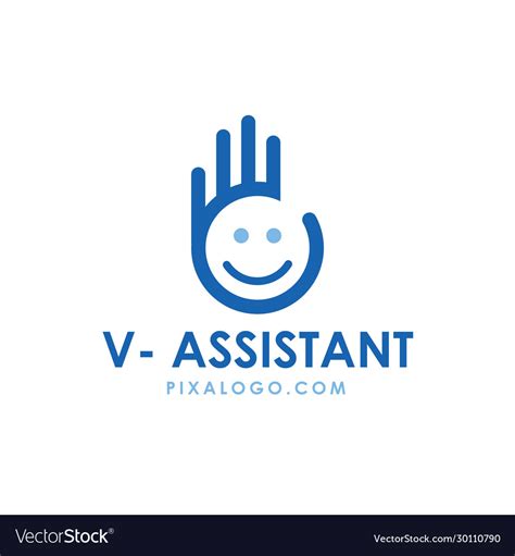 Virtual assistant logo Royalty Free Vector Image