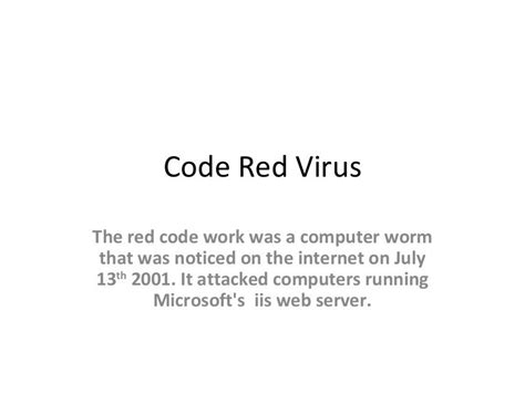 Code Red Virus