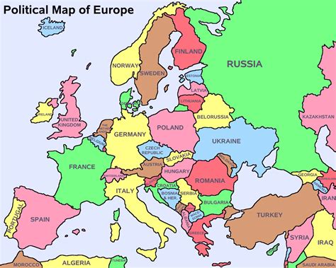 Large big Europe flag, political map showing capital cities – Travel ...