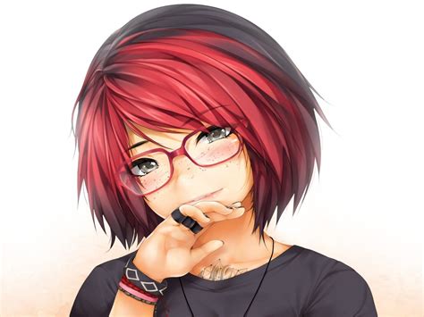 Download Tomboy Anime Girl With Colored Hair Wallpaper | Wallpapers.com