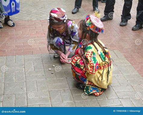 Tajik Girls Play with Pebbles Editorial Stock Photo - Image of holiday ...