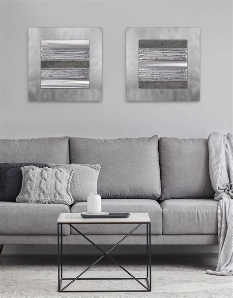 Echo Grey and White Set - Silver Wall Art, Contemporary Art UK