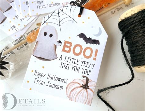 Halloween Favor Tags, Boo Gift Tags, Costume Party Trick or Treat Favor ...