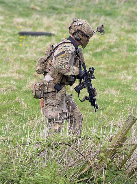 British Special Air Service (SAS) trooper during a training exercise ...