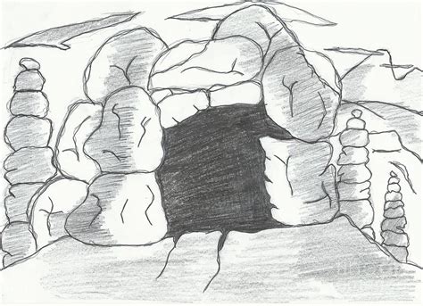 Rock Cave Art Drawing by Akil King