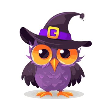 Cute Halloween Owl Clipart Cute Purple Witch Owl Vector Illustration Of ...