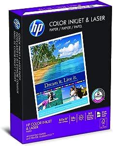 HP Printer Paper, Color Inkjet and Laser Copy Paper, 24lb, 8.5 x 11 ...