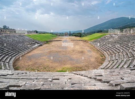 stadium at the ancient archaeological site of Messene Stock Photo - Alamy