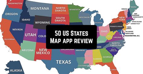 50 US States Map, Capitals & Flags - American Quiz App Review - App ...