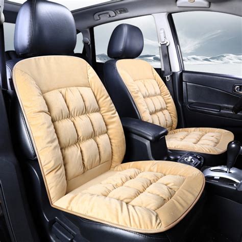 plush car front seat cushion comfortable winter warmer cover pad chair ...