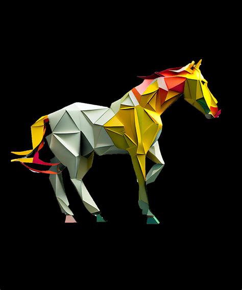 Colorful Origami Horse Sculpture Digital Art by About Passion Art ...