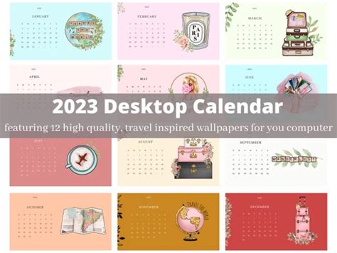 2023 Desktop Wallpaper Calendar Desktop Wallpaper 2023 - Etsy