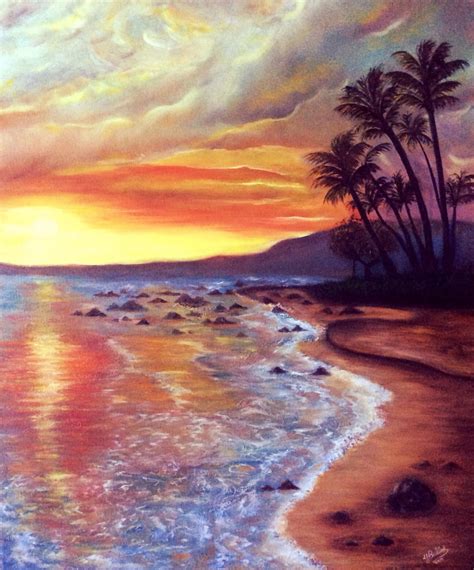 Beach Scene Painting Art at viimelaniblog Blog