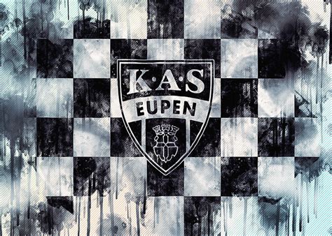 Kas Eupen Logo Creative Art White Black Checkered Flag Digital Art by ...