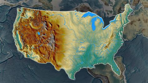 Physical Map Of The Us Labeled