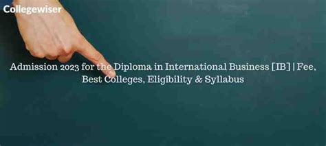 Admission for the Diploma in International Business [IB] | Fee, Best ...