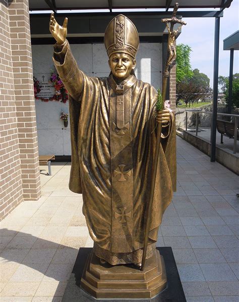 Outdoor catholic garden statues of bronze pope for sale TBC-18 ...