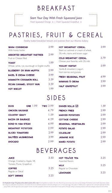 View Our Menu - Atlantis Casino Resort