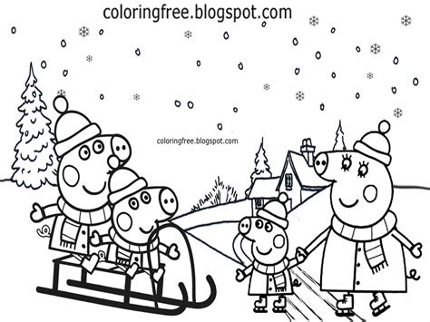 Peppa Pig Winter Coloring Coloring Pages