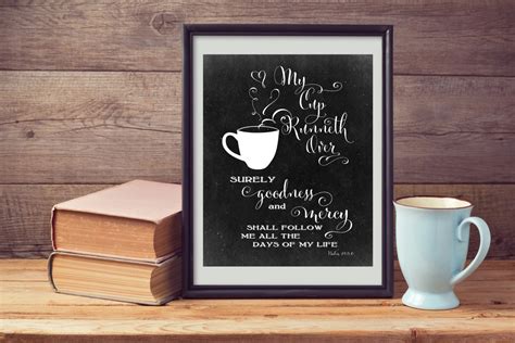 My Cup Runneth Over Scripture Bible Verse Psalm 23 5x7 | Etsy