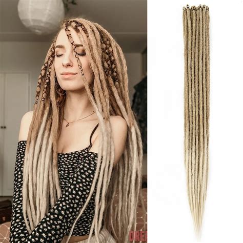 Blonde Dreadlock Extenisons 30 Strands 24" Synthetic Dreads Extensions ...