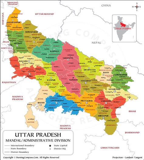 PDF of Uttar Pradesh Mandal Map, Uttar Pradesh Mandal Map PDF