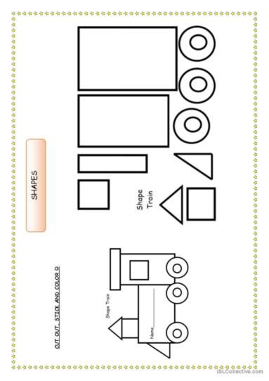 shapes train: English ESL worksheets pdf & doc