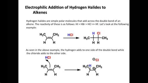 Addition of Hydrogen Halides to Alkenes Mechanism - Tracey Wright