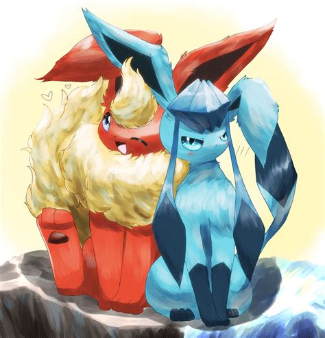 Flareon loves Glaceon by ruruaren on DeviantArt