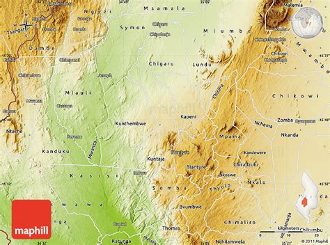 Physical Map of Blantyre