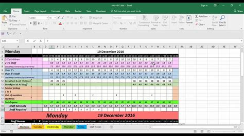 nursery rota spreadsheet - YouTube