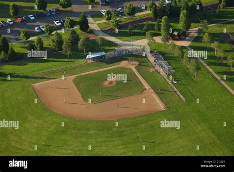 Little league baseball field, aerial view Stock Photo - Alamy