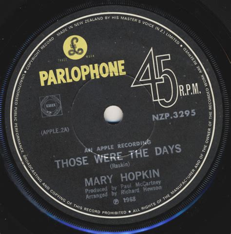 Mary Hopkin - Those Were The Days (1968, Vinyl) | Discogs